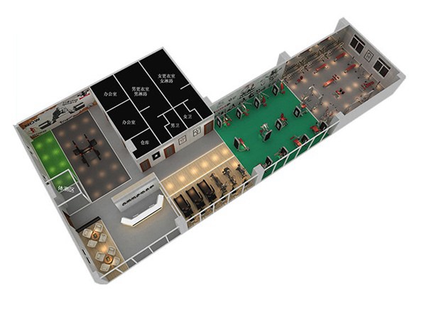 800平方健身房配置方案-广西YABO.COM体育健身器材有限公司