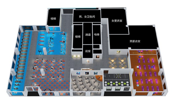 1500平方健身房配置方案-广西YABO.COM体育健身器材有限公司