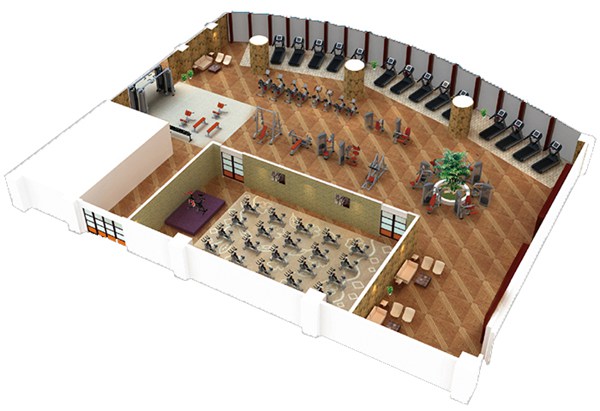 500平方健身房配置方案-广西YABO.COM体育健身器材有限公司