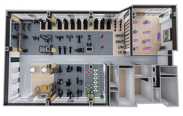 200-500平方健身房配置方案-广西YABO体育健身器材有限公司